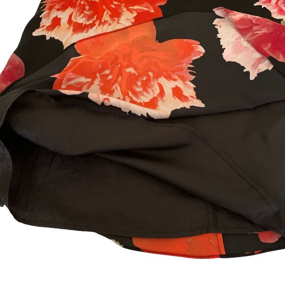 Calvin Klein Floral Carnation Sleeveless A-line Flowy Dress Black Pink Size 4 - Picture 9 of 10